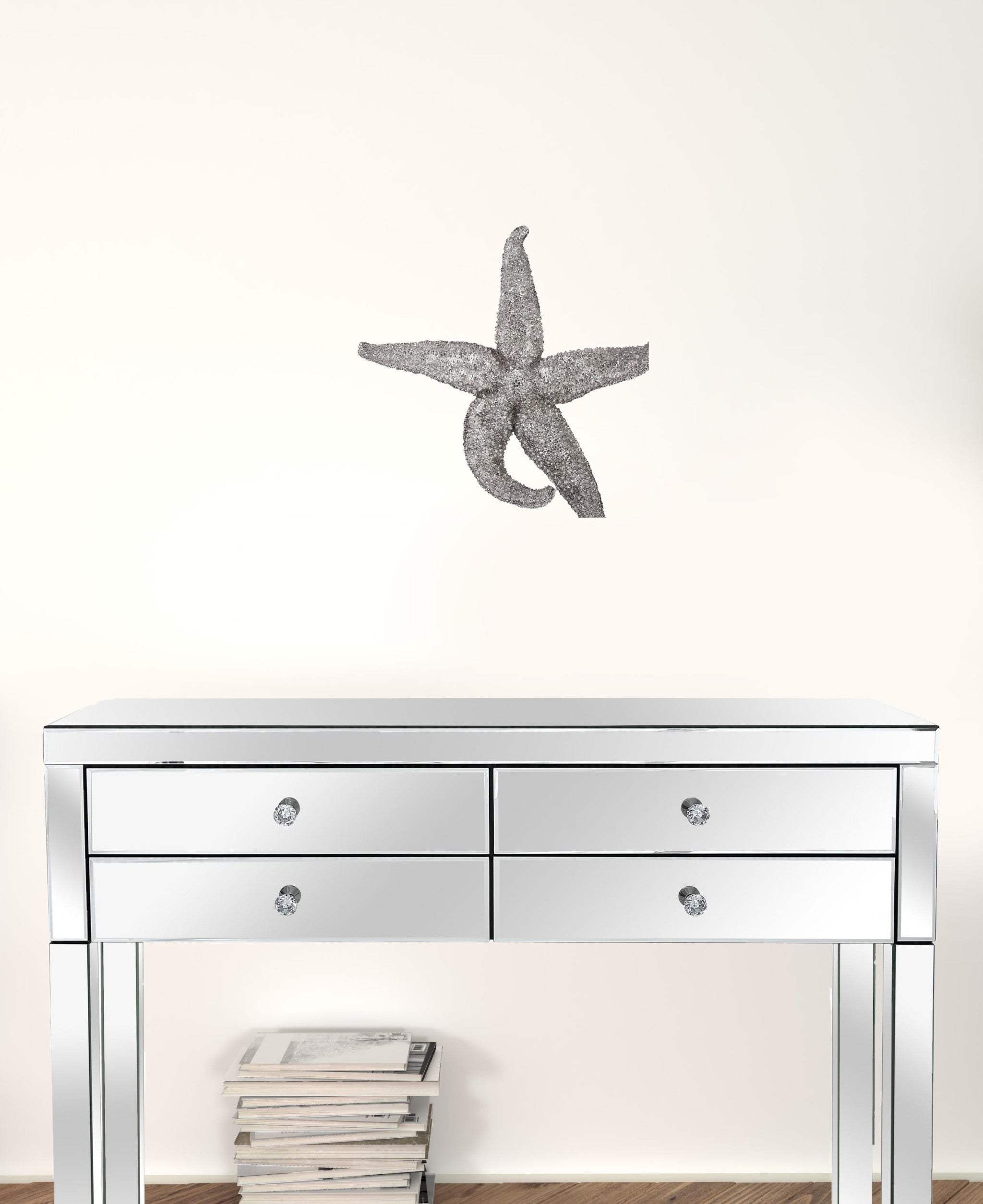15' Silver Pewter Textured Starfish Wall Art Unframed Textual Art Wall Art - Homeroots - Flyclothing LLC