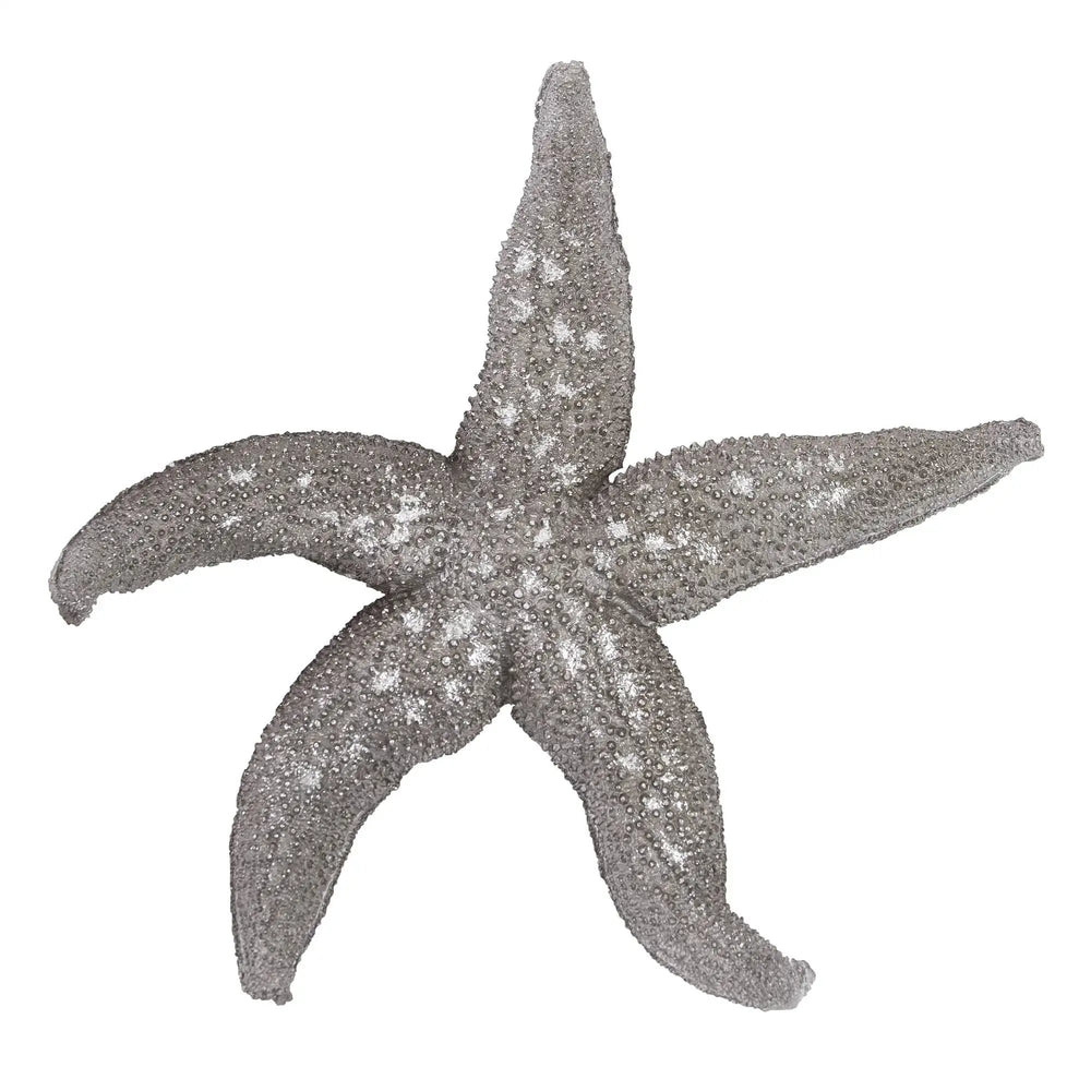 19" Silver Pewter Textured Starfish Wall Art - Homeroots