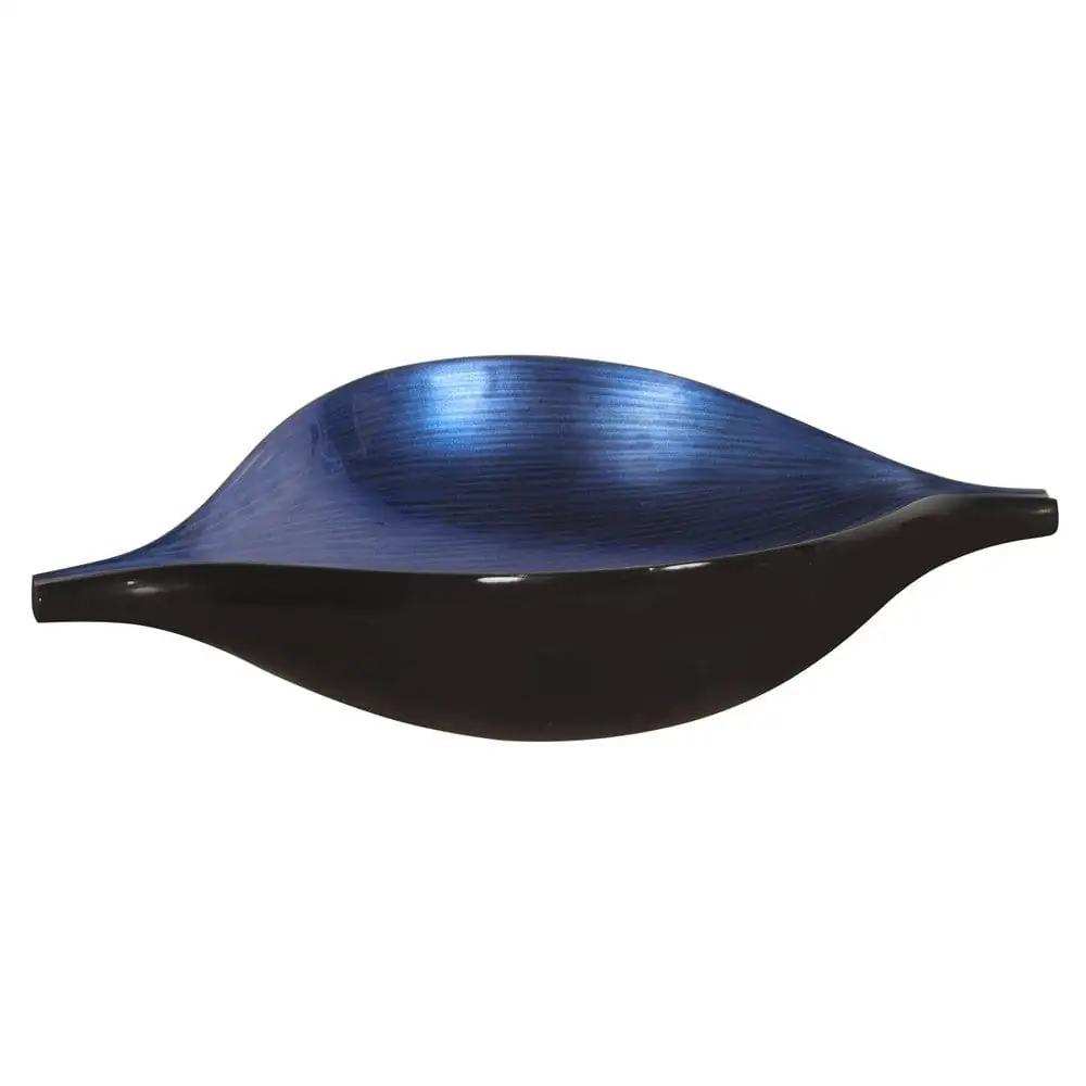 Sleek Blue and Black Lacquer Centerpiece Eye Bowl - Homeroots - Flyclothing LLC