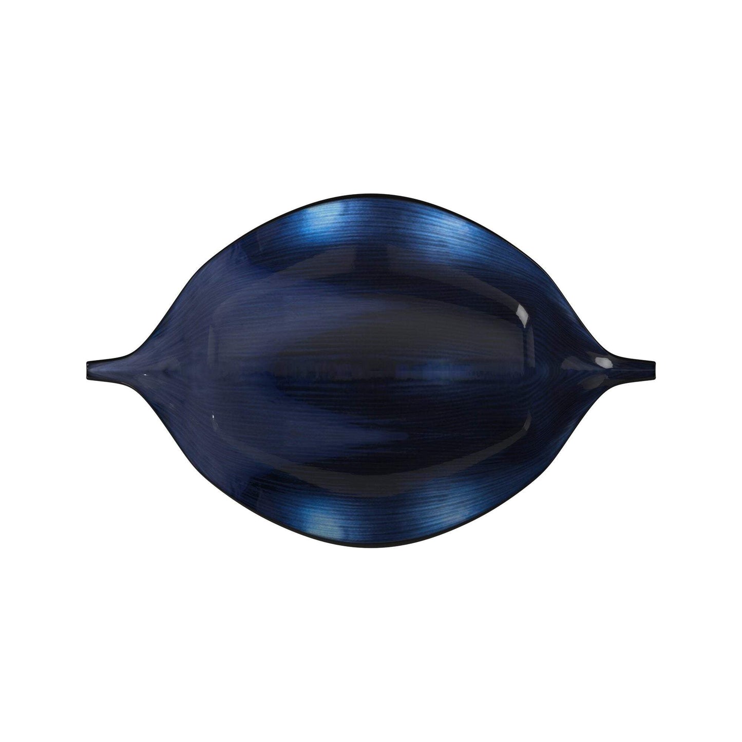 Sleek Blue and Black Lacquer Centerpiece Eye Bowl - Homeroots - Flyclothing LLC