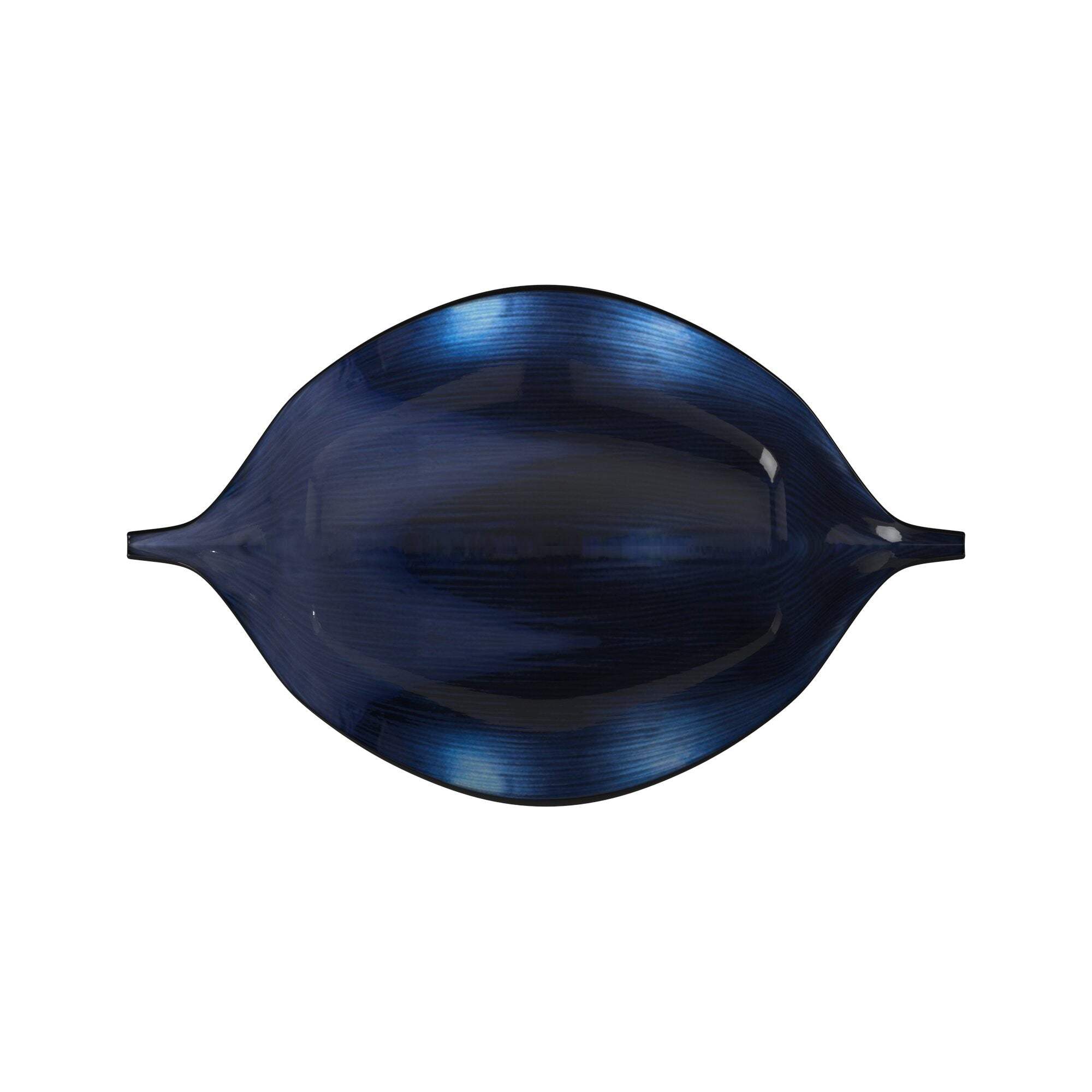 Sleek Blue and Black Lacquer Centerpiece Eye Bowl - Homeroots - Flyclothing LLC