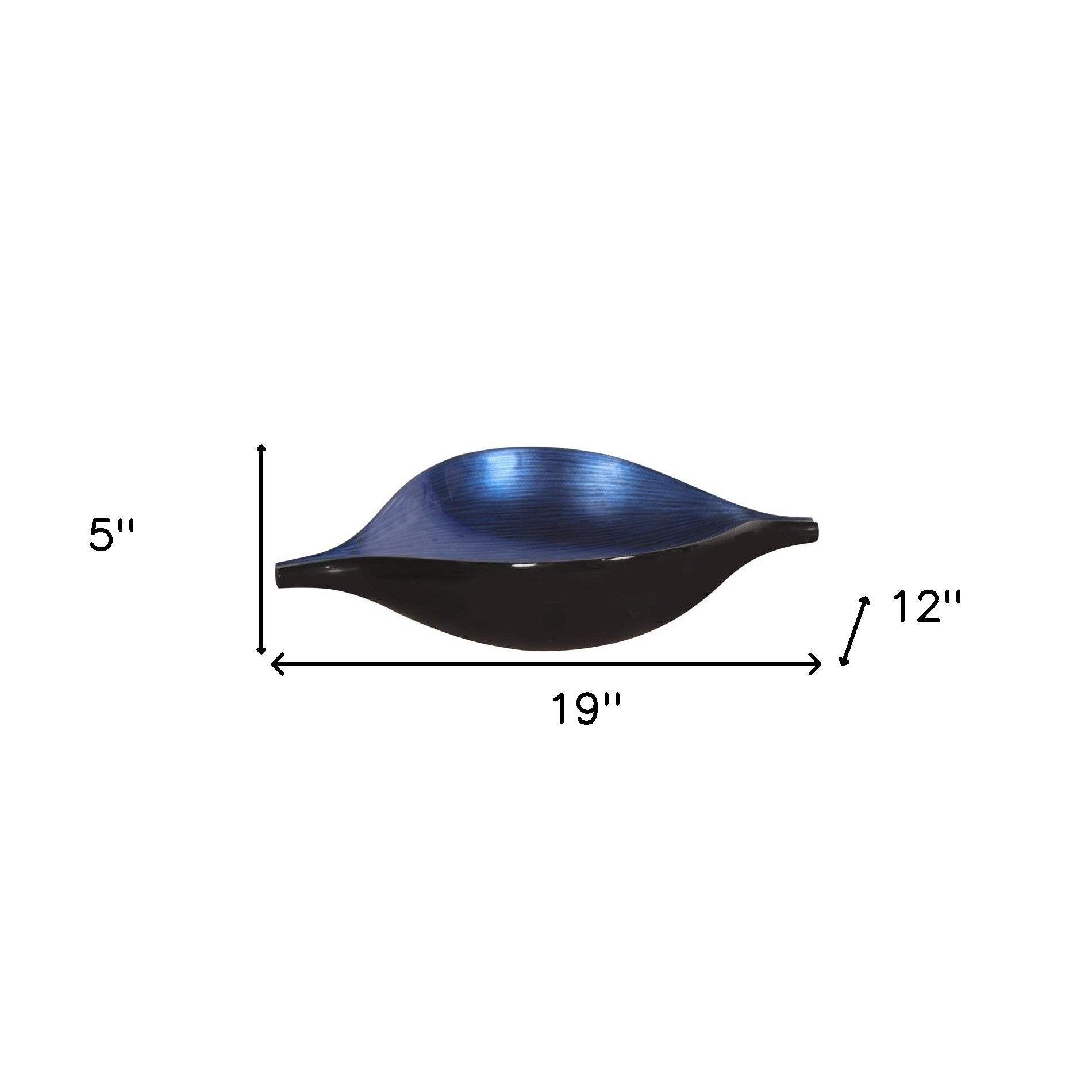 Sleek Blue and Black Lacquer Centerpiece Eye Bowl - Homeroots - Flyclothing LLC