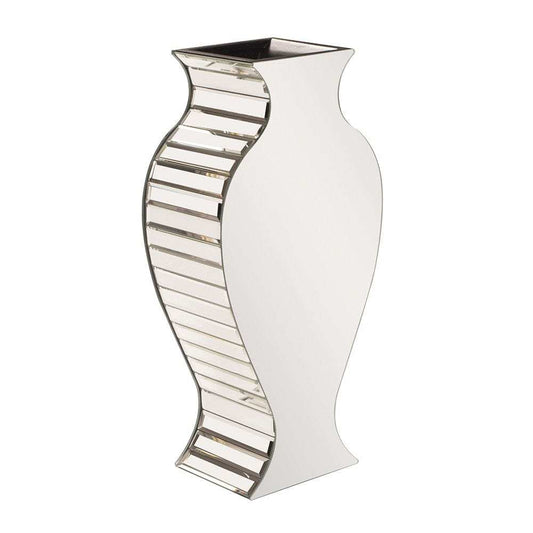Beveled Mirrored Panel Curvy Tall Vase - Homeroots - Flyclothing LLC