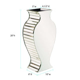Beveled Mirrored Panel Curvy Tall Vase - Homeroots - Flyclothing LLC