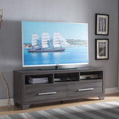 60" Gray Cabinet Enclosed Storage TV Stand - Homeroots