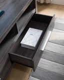 60" Gray Cabinet Enclosed Storage TV Stand - Homeroots