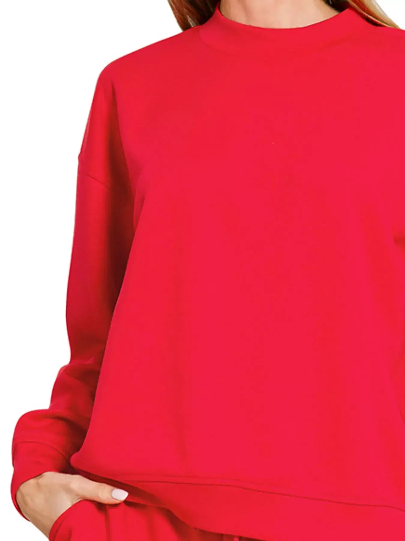 Zenana Scuba Long Sleeve Sweatshirt and Shorts Set - Trendsi - Flyclothing LLC