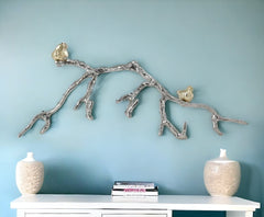 Silver and Gold Bird and Branch Wall Decor - Homeroots