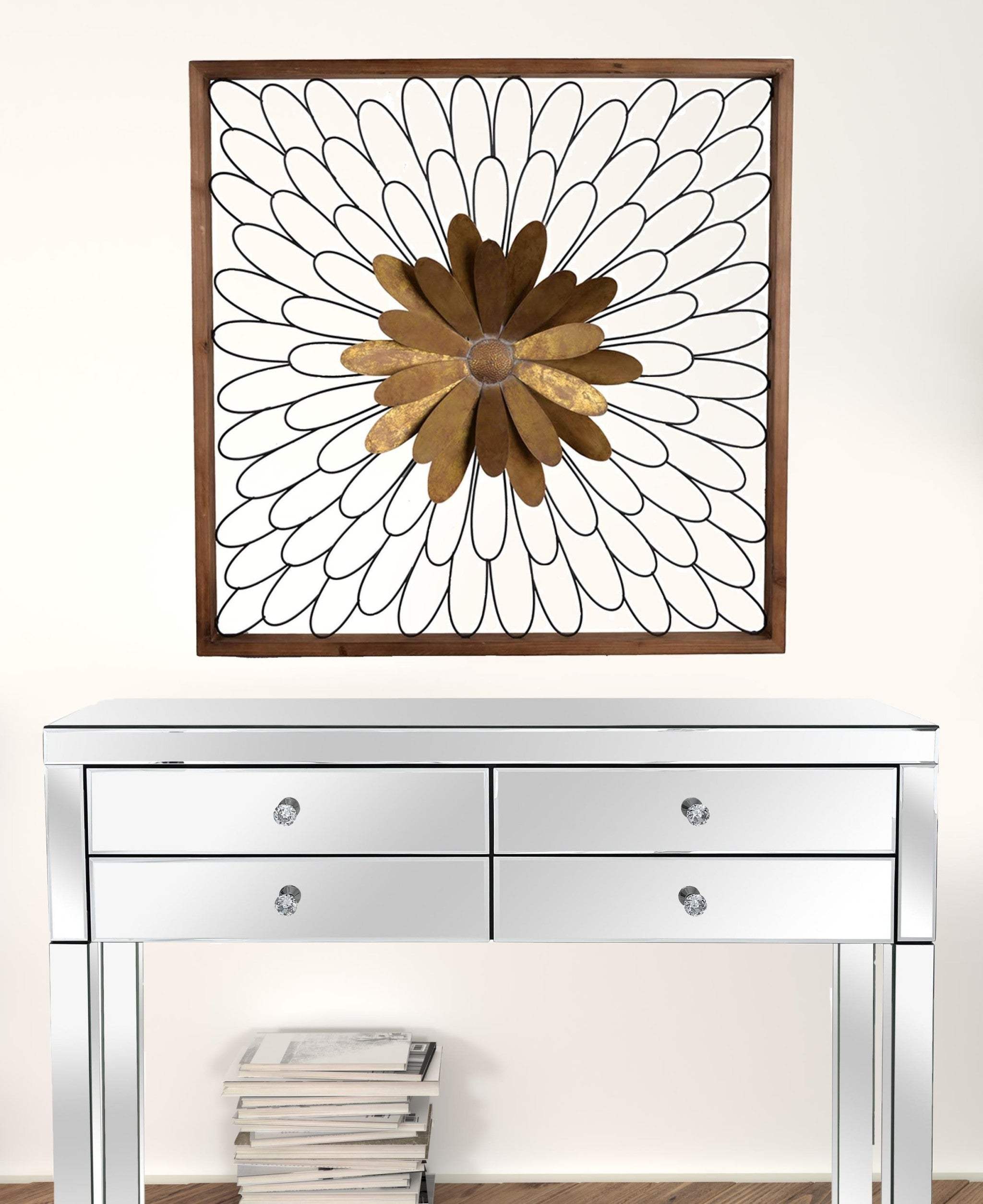 Rustic Black and Bronze 3D Floral Bloom Wall Art - Homeroots - Flyclothing LLC