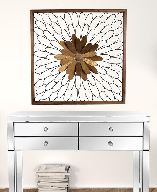 Rustic Black and Bronze 3D Floral Bloom Wall Art - Homeroots
