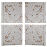Set of 4 Whitewashed Arabesque Carved Wall Art - Homeroots