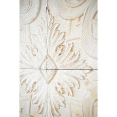 Set of 4 Whitewashed Arabesque Carved Wall Art - Homeroots