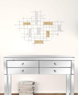 Contemporary White and Gold Geo Grid Wall Art - Homeroots - Flyclothing LLC