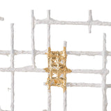 Contemporary Large White and Gold Geo Grid Wall Art - Homeroots - Flyclothing LLC