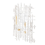 Contemporary Large White and Gold Geo Grid Wall Art - Homeroots