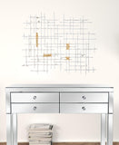 Contemporary Large White and Gold Geo Grid Wall Art - Homeroots