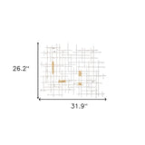 Contemporary Large White and Gold Geo Grid Wall Art - Homeroots - Flyclothing LLC