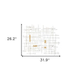 Contemporary Large White and Gold Geo Grid Wall Art - Homeroots - Flyclothing LLC