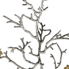 Modern 44" Silver Branch and Golden Birds Wall Art - Homeroots
