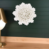 9" Off White Sculptural Flower Ceramic Wall Decor - Homeroots - Flyclothing LLC