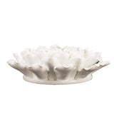 9" Off White Sculptural Flower Ceramic Wall Decor - Homeroots - Flyclothing LLC