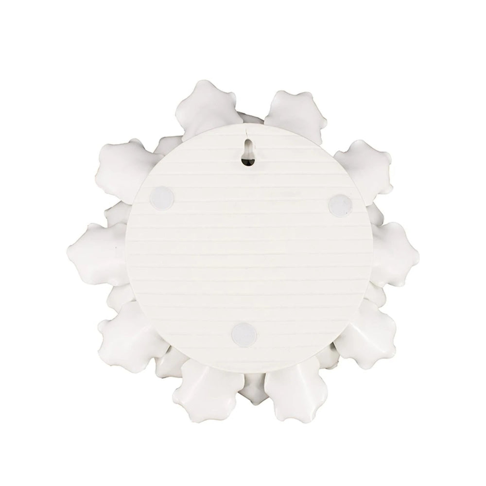 9" Off White Sculptural Flower Ceramic Wall Decor - Homeroots