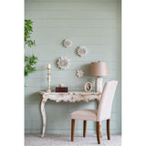 9" Off White Sculptural Flower Ceramic Wall Decor - Homeroots