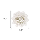 9" Off White Sculptural Flower Ceramic Wall Decor - Homeroots - Flyclothing LLC