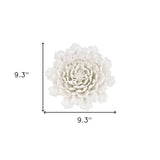 9" Off White Sculptural Flower Ceramic Wall Decor - Homeroots