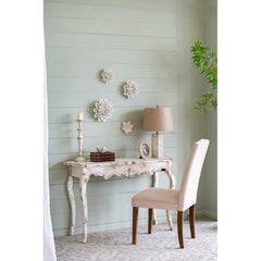 6" Off White Sculptural Flower Ceramic Wall Decor - Homeroots