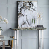 Set of 2 Ultra Modern White Black and Gold Marblized Wall Art - Homeroots - Flyclothing LLC