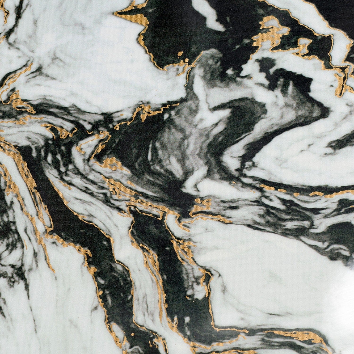 Set of 2 Ultra Modern White Black and Gold Marblized Wall Art - Homeroots
