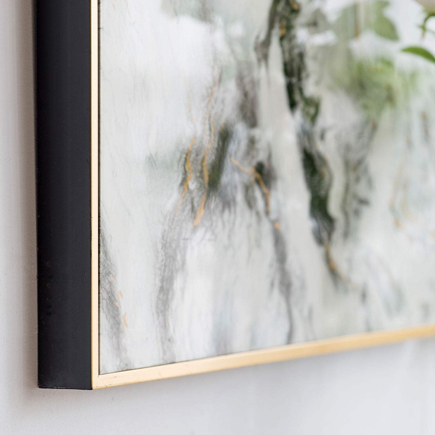 Set of 2 Ultra Modern White Black and Gold Marblized Wall Art - Homeroots - Flyclothing LLC