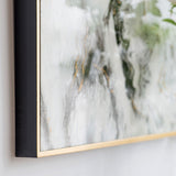 Set of 2 Ultra Modern White Black and Gold Marblized Wall Art - Homeroots