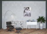 Set of 2 Ultra Modern White Black and Gold Marblized Wall Art - Homeroots