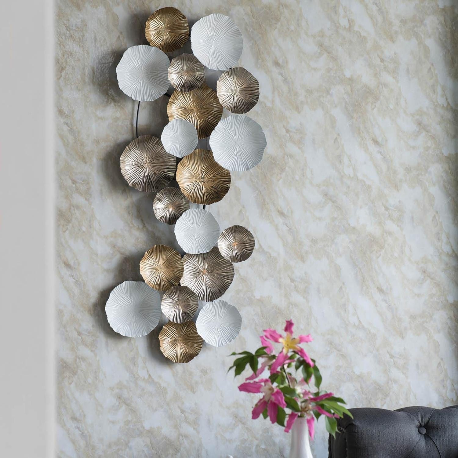 Retro Modern 39" Metallic Metal Wall Art - Homeroots