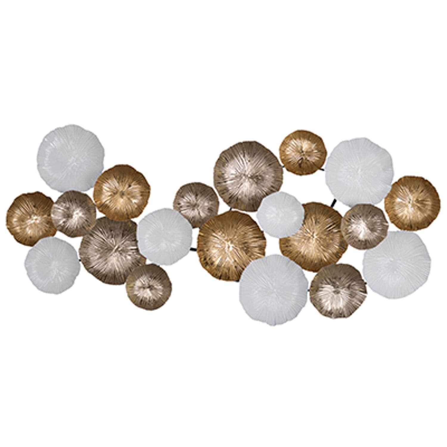 Retro Modern 39" Metallic and White Metal Wall Art - Homeroots