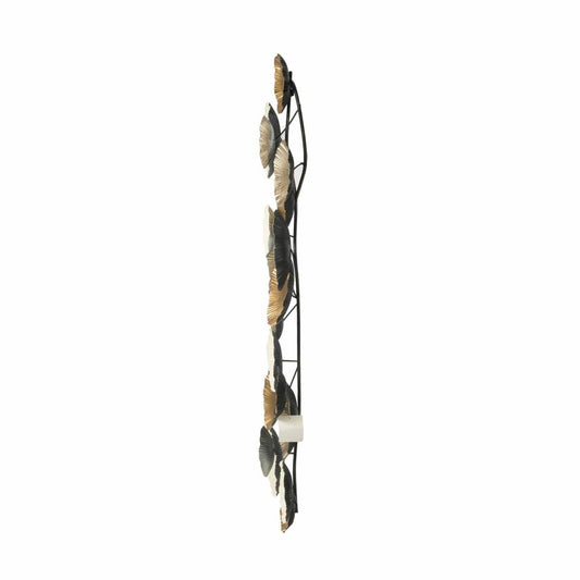 Retro Modern 39" Metallic and White Metal Wall Art - Homeroots