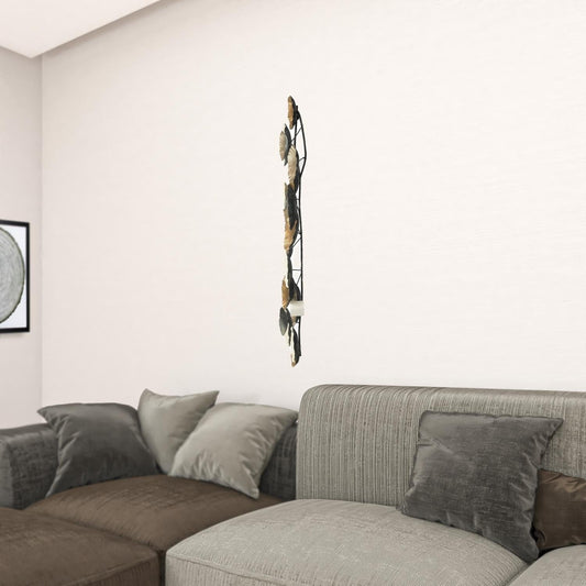 Retro Modern 39" Metallic and White Metal Wall Art - Homeroots