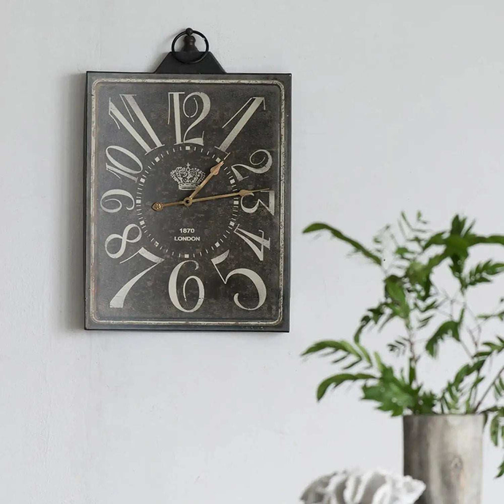Vintage Style Black and White Iron Wall Clock - Homeroots - Flyclothing LLC
