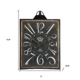 Vintage Style Black and White Iron Wall Clock - Homeroots