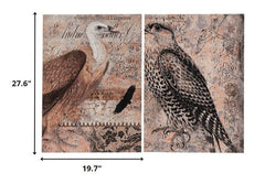 Set of 2 Antique Post Card Birds Wall Art - Homeroots