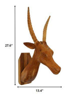 Brown Solid Wood Elk Wall Decor - Homeroots - Flyclothing LLC