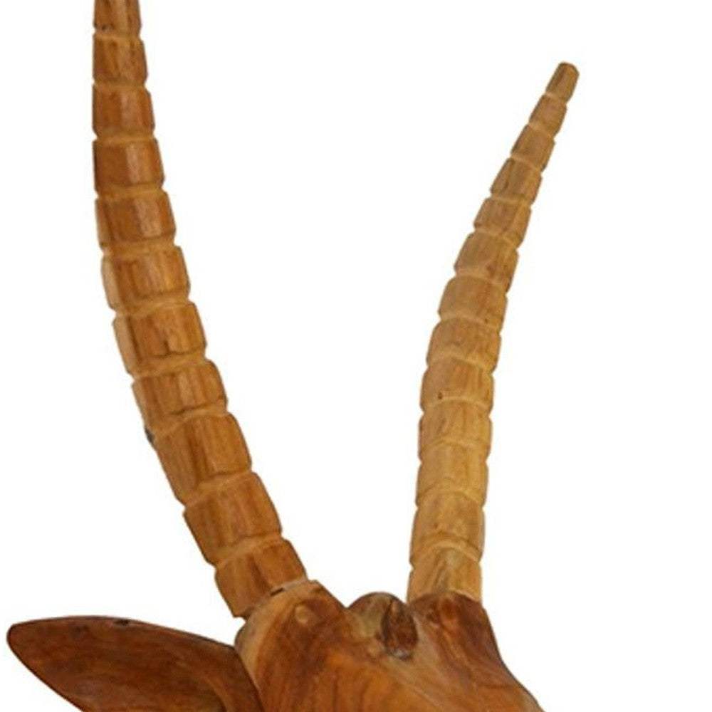 Brown Solid Wood Elk Wall Decor - Homeroots - Flyclothing LLC