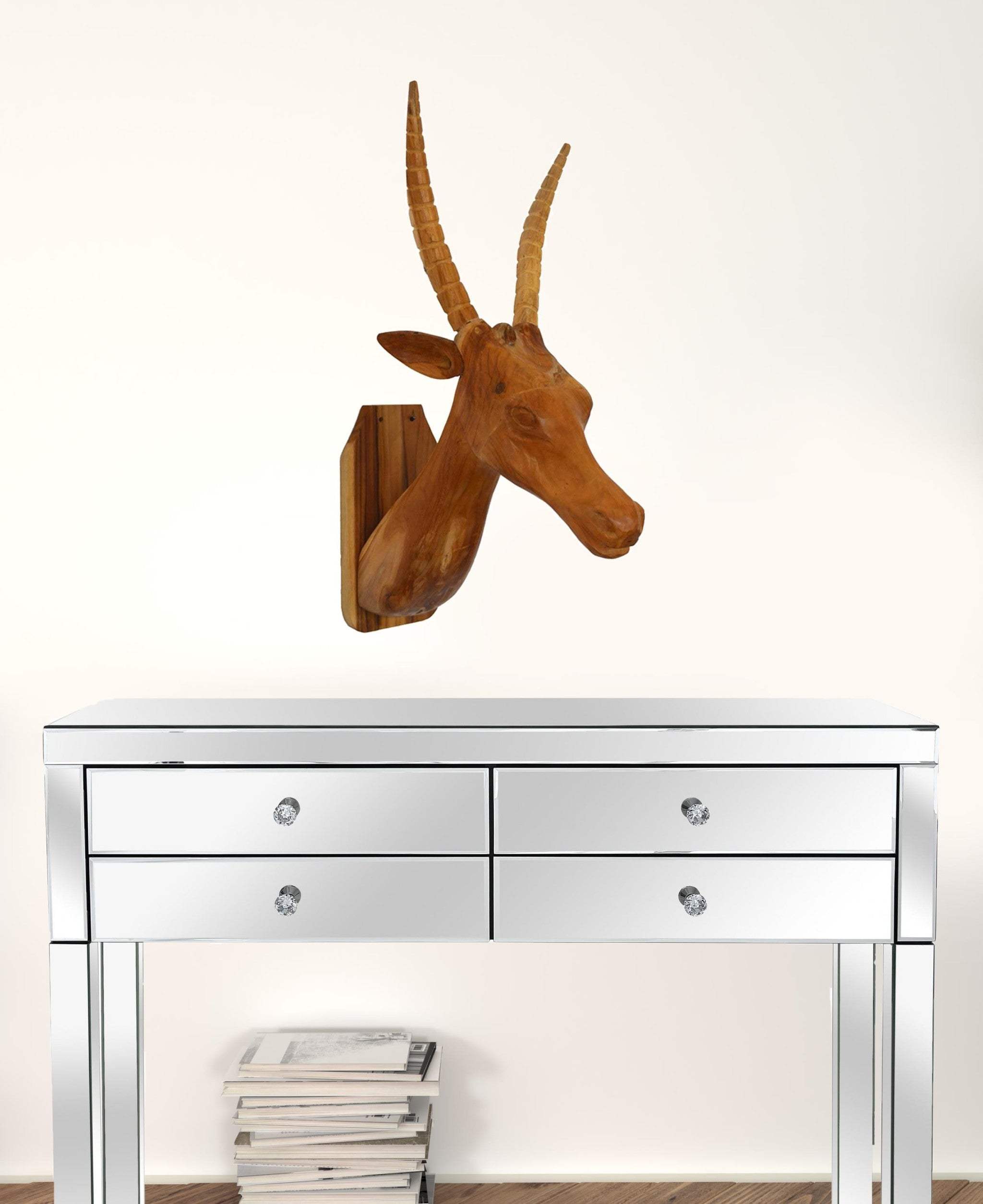 Brown Solid Wood Elk Wall Decor - Homeroots - Flyclothing LLC