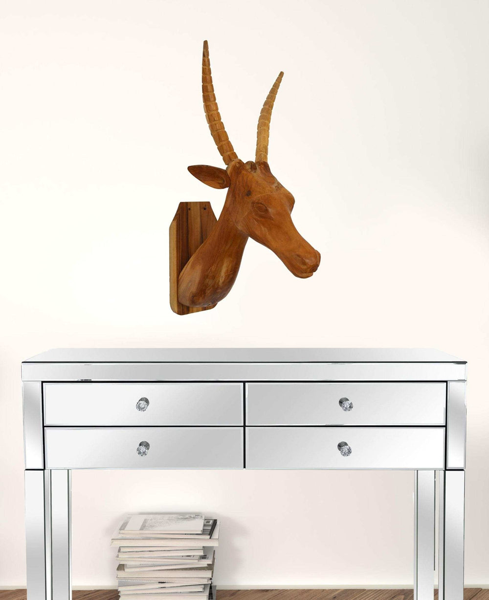 Brown Solid Wood Elk Wall Decor - Homeroots - Flyclothing LLC