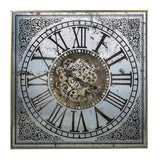 Silver And Gold Antique Style Square Wall Clock - Homeroots