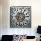 Silver And Gold Antique Style Square Wall Clock - Homeroots - Flyclothing LLC