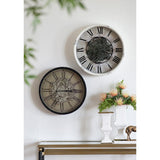 18" Black and Ivory Vintage Gear Industrial Wall Clock - Homeroots - Flyclothing LLC