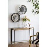 18" Black and Ivory Vintage Gear Industrial Wall Clock - Homeroots - Flyclothing LLC